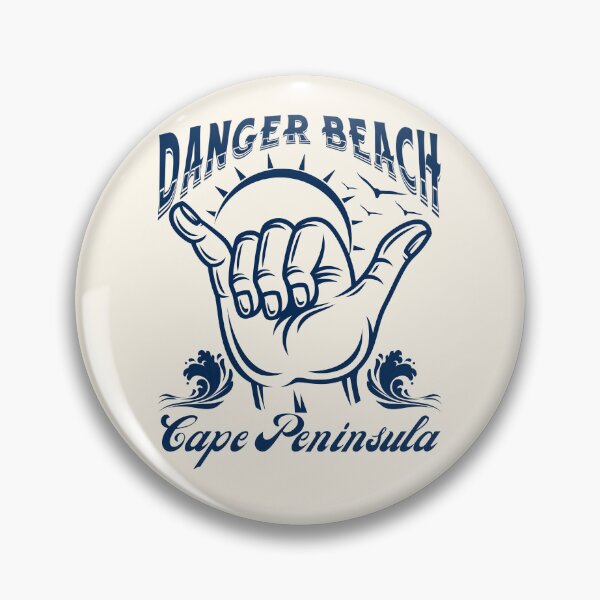 Item preview, Danger Beach Cape Peninsula South Africa Shaka Surf- Navy designed and sold by SurfingLocales.