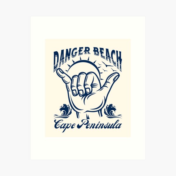 Item preview, Danger Beach Cape Peninsula South Africa Shaka Surf- Navy designed and sold by SurfingLocales.