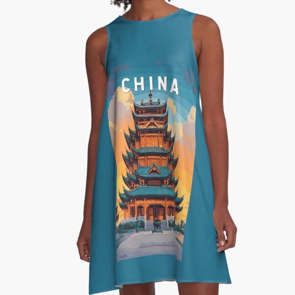 Item preview, China Illustration Travel Art Vintage designed and sold by KrisSidDesigns.