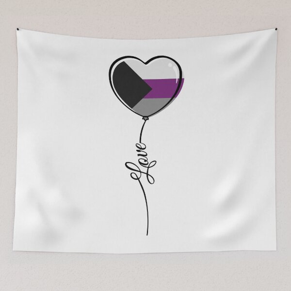 Item preview, Demisexual Pride Minimalist Heart Balloon with Love designed and sold by LiveLoudGraphic.