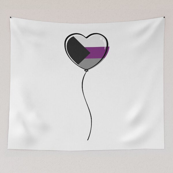 Item preview, Demisexual Pride Minimalist Heart Balloon designed and sold by LiveLoudGraphic.