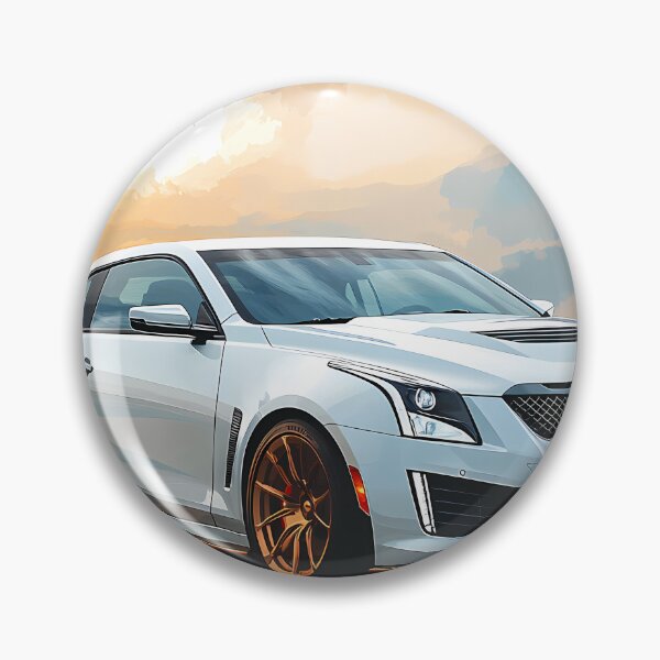 Artikelvorschau, Pop-Art-weißes Cadillac ATS-V Coupé – Elegante und mutige Automobilkunst VII entworfen und verkauft von AutoPopStudio.