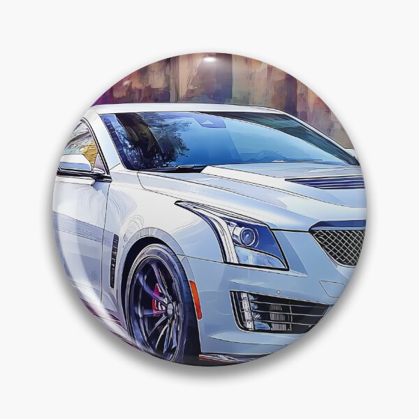 Artikelvorschau, Pop-Art-weißes Cadillac ATS-V Coupé – Elegante und mutige Automobilkunst VIII entworfen und verkauft von AutoPopStudio.