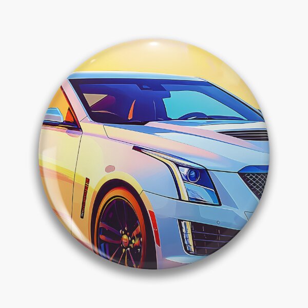 Artikelvorschau, Pop-Art-weißes Cadillac ATS-V Coupé – Elegante und mutige Automobilkunst X entworfen und verkauft von AutoPopStudio.