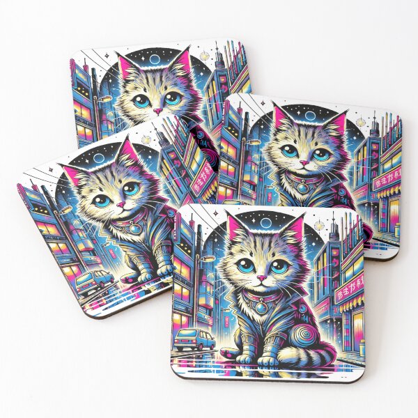 Item preview, Cool Neon Stray Cat designed and sold by JonelleTshirts.