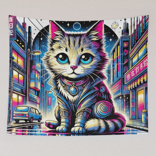 Item preview, Cool Neon Stray Cat designed and sold by JonelleTshirts.