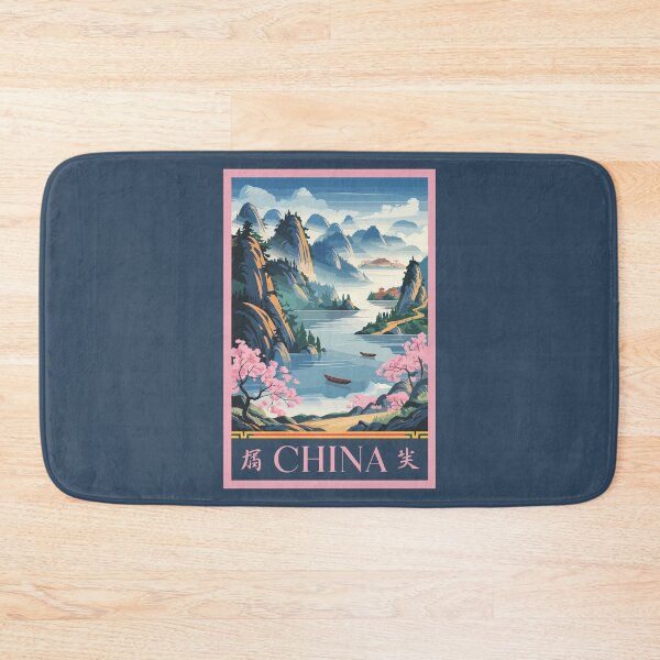 Item preview, China Illustration Pink Travel Art Vintage designed and sold by KrisSidDesigns.