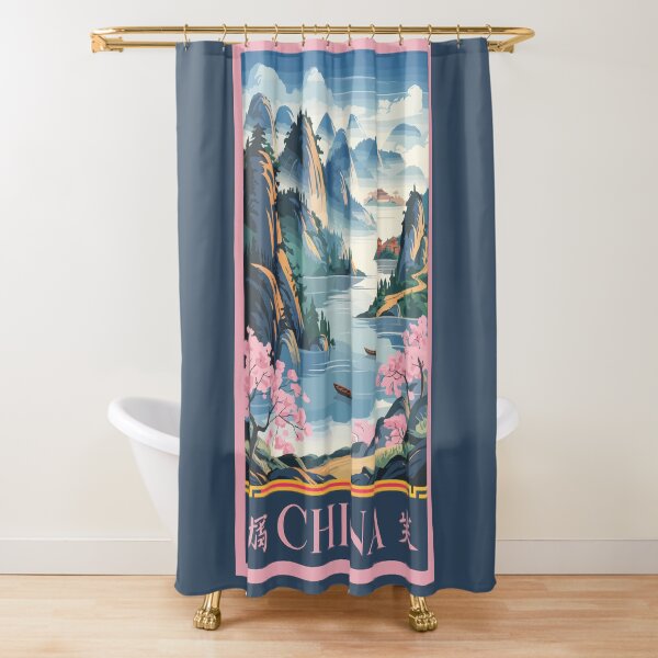 Item preview, China Illustration Pink Travel Art Vintage designed and sold by KrisSidDesigns.
