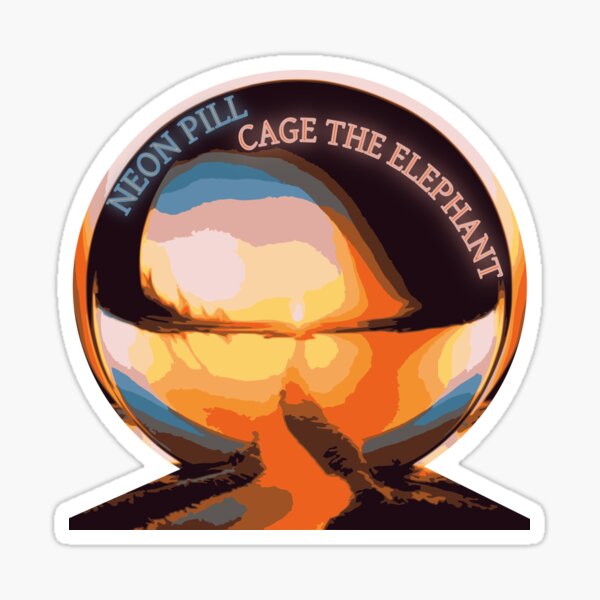 Vista previa del artículo con la obra «Pastilla de neón Cage The Elephant», diseñado y vendido por Magnolia Maps.