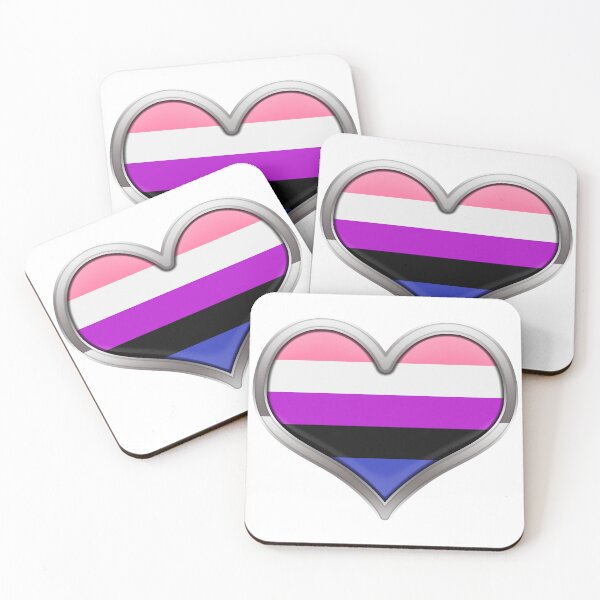 Item preview, Large Gender Fluid Pride Flag Colored Heart with Chrome Frame designed and sold by LiveLoudGraphic.