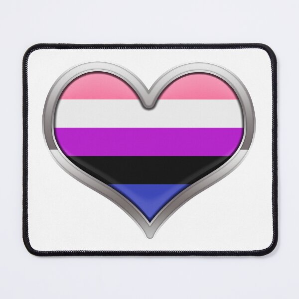 Item preview, Large Gender Fluid Pride Flag Colored Heart with Chrome Frame designed and sold by LiveLoudGraphic.