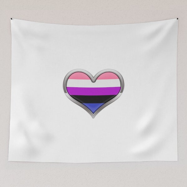 Item preview, Large Gender Fluid Pride Flag Colored Heart with Chrome Frame designed and sold by LiveLoudGraphic.