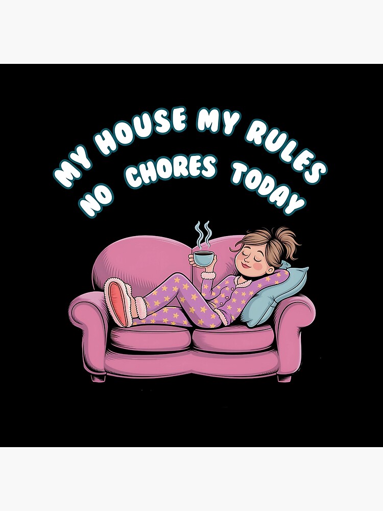 Thumbnail 4 of 4, Pillow, National No Housework Day | my house my rules designed and sold by MartaDreamCraft.