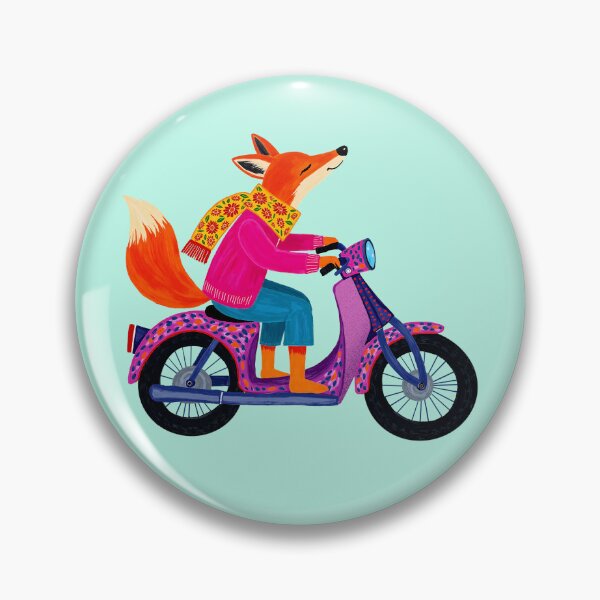Artikelvorschau, Foxy Moped Bunte Malerei entworfen und verkauft von Magnolia Valley Art.