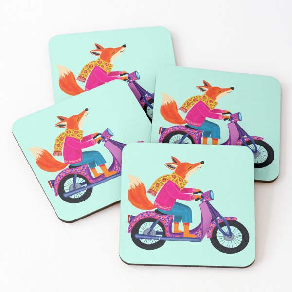 Item preview, Foxy Moped Colorful Painting designed and sold by Magnolia Valley Art.