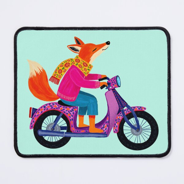 Item preview, Foxy Moped Colorful Painting designed and sold by Magnolia Valley Art.