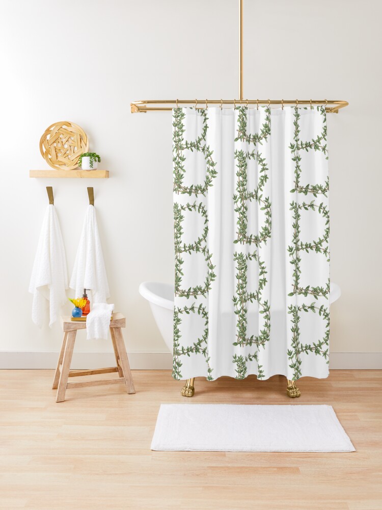 Thumbnail 1 of 5, Shower Curtain, THYME LETTER B designed and sold by Art-type.