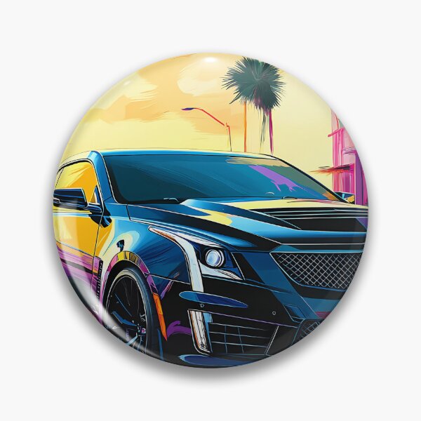 Artikelvorschau, Pop-Art-Schwarzes Cadillac ATS-V Coupé – Mutige, elegante und kraftvolle Automobilkunst IV entworfen und verkauft von AutoPopStudio.