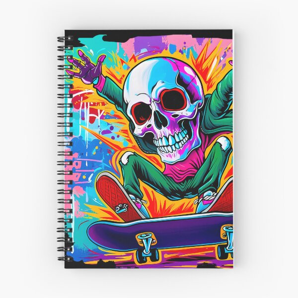 Item preview, Skateboarding skull designed and sold by PixelPunny.