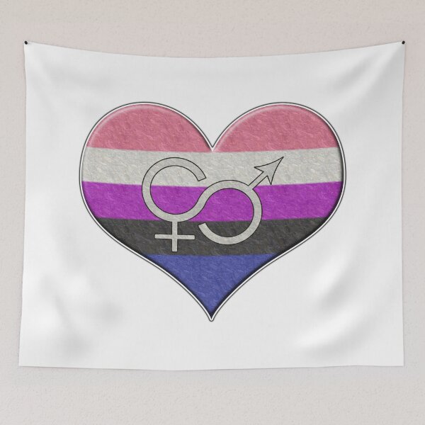 Item preview, Large Gender Fluid Pride Flag Colored Heart designed and sold by LiveLoudGraphic.