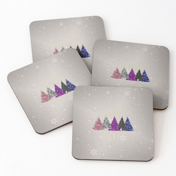 Item preview, Row of Five Gender Fluid Pride Flag Christmas Trees designed and sold by LiveLoudGraphic.