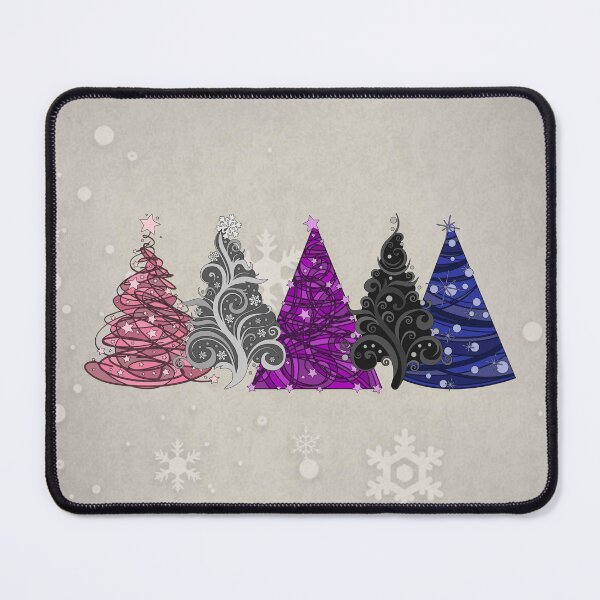 Item preview, Row of Five Gender Fluid Pride Flag Christmas Trees designed and sold by LiveLoudGraphic.