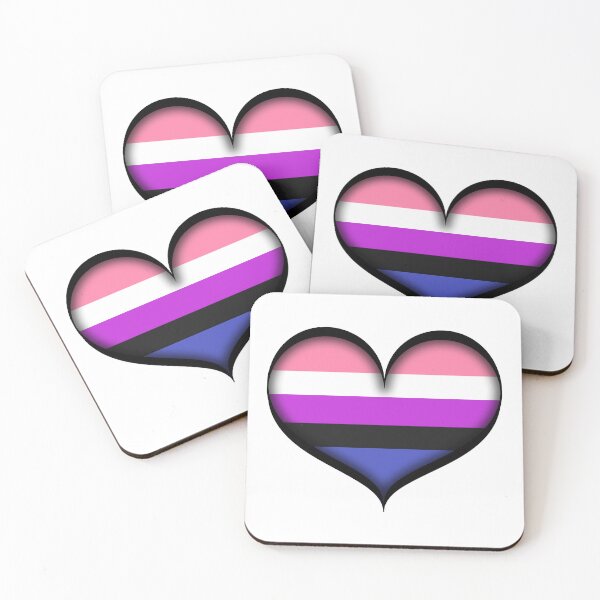 Item preview, Large Vector Heart in Gender Fluid Pride Flag Colors designed and sold by LiveLoudGraphic.