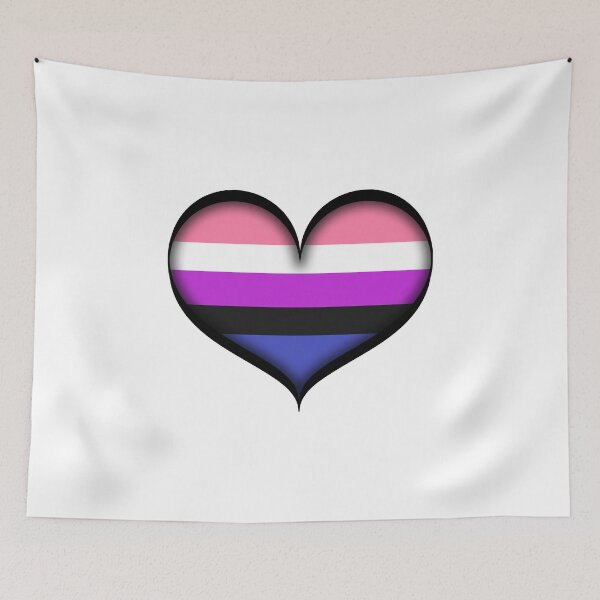 Item preview, Large Vector Heart in Gender Fluid Pride Flag Colors designed and sold by LiveLoudGraphic.
