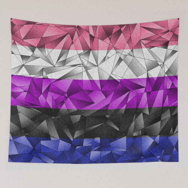 Item preview, Abstract Fractal Triangles Gender Fluid Pride Flag Pattern designed and sold by LiveLoudGraphic.