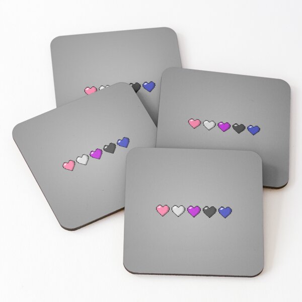 Item preview, Row of Five Gender Fluid Pride Flag Pixel Hearts designed and sold by LiveLoudGraphic.