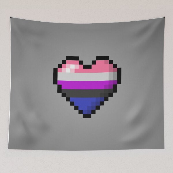 Item preview, Large Pixel Heart Design in Gender Fluid Pride Flag Colors designed and sold by LiveLoudGraphic.