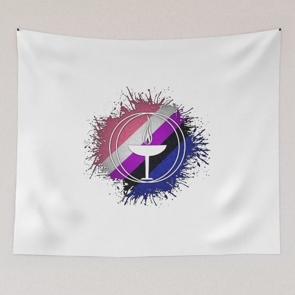 Item preview, Paint Splatter Gender Fluid Pride Flag Unitarian Universalism Symbol designed and sold by LiveLoudGraphic.