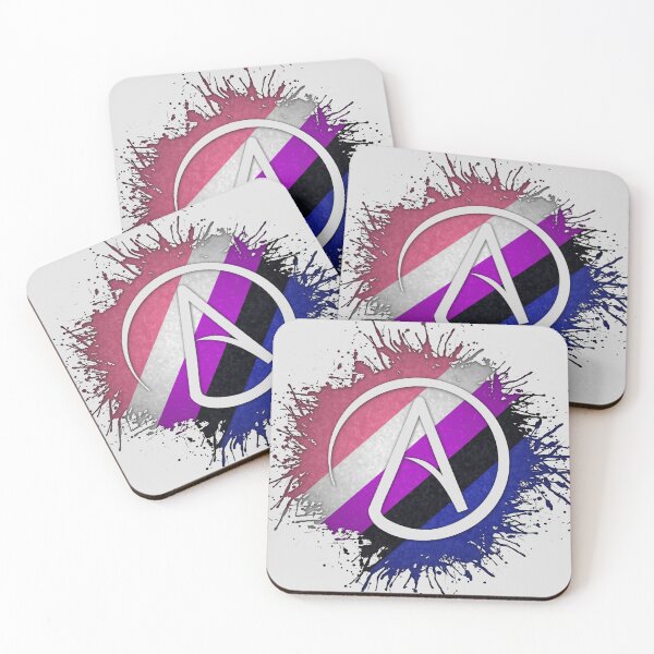 Item preview, Paint Splatter Gender Fluid Pride Flag Atheist Symbol designed and sold by LiveLoudGraphic.