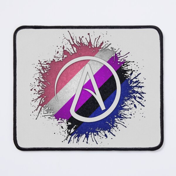 Item preview, Paint Splatter Gender Fluid Pride Flag Atheist Symbol designed and sold by LiveLoudGraphic.
