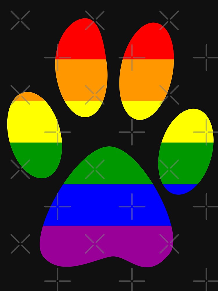 "Rainbow Pet Paw Print Gay Pride Flag Animal Lover " Zipped Hoodie by