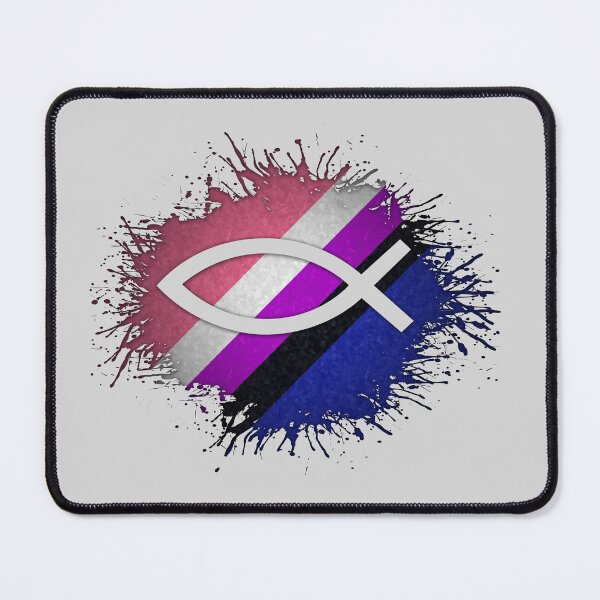 Item preview, Paint Splatter Gender Fluid Pride Flag Fish Symbol designed and sold by LiveLoudGraphic.