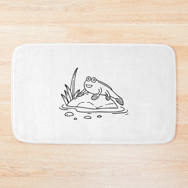 Item preview, A mudskipper resting on a rock near a small stream designed and sold by rasagamastore.