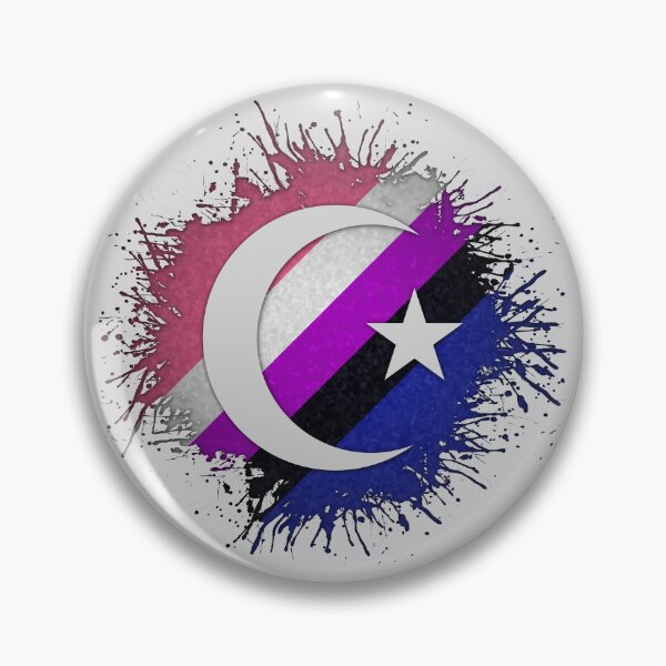 Item preview, Paint Splatter Gender Fluid Pride Flag Star and Crescent Symbol designed and sold by LiveLoudGraphic.