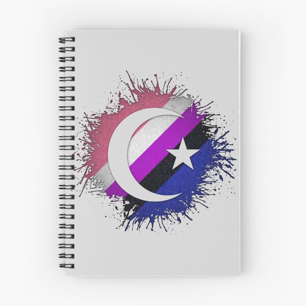 Item preview, Paint Splatter Gender Fluid Pride Flag Star and Crescent Symbol designed and sold by LiveLoudGraphic.