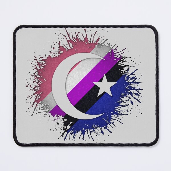 Item preview, Paint Splatter Gender Fluid Pride Flag Star and Crescent Symbol designed and sold by LiveLoudGraphic.