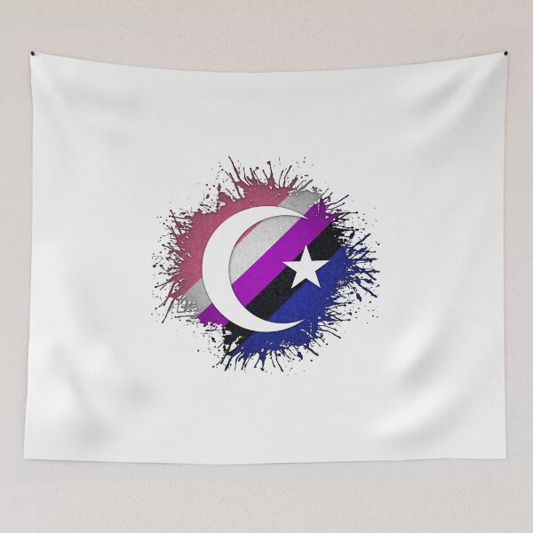 Item preview, Paint Splatter Gender Fluid Pride Flag Star and Crescent Symbol designed and sold by LiveLoudGraphic.