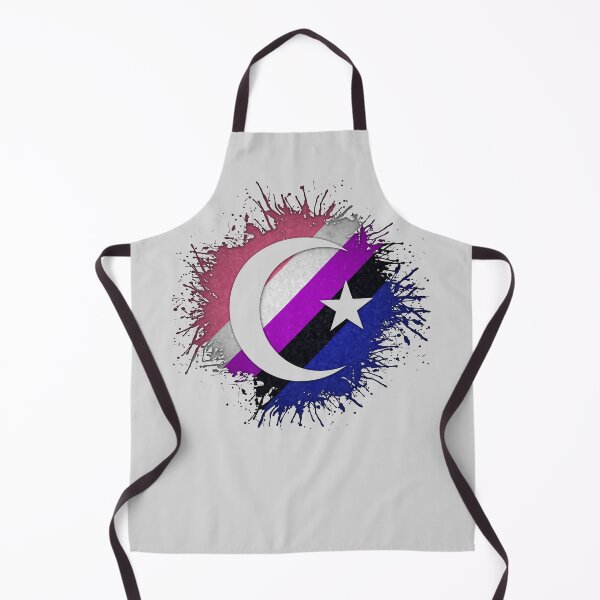 Item preview, Paint Splatter Gender Fluid Pride Flag Star and Crescent Symbol designed and sold by LiveLoudGraphic.
