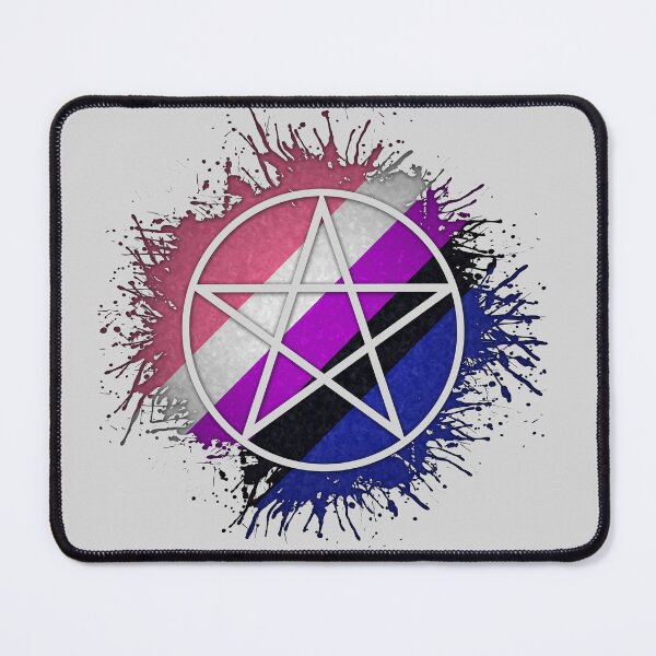 Item preview, Paint Splatter Gender Fluid Pride Flag Pentacle Symbol designed and sold by LiveLoudGraphic.
