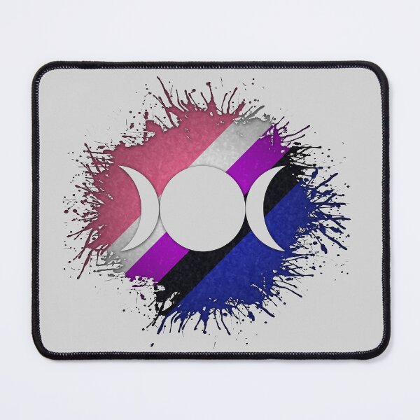 Item preview, Paint Splatter Gender Fluid Pride Flag Triple Goddess Moon Symbol designed and sold by LiveLoudGraphic.