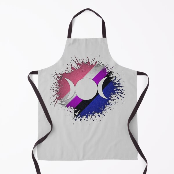 Item preview, Paint Splatter Gender Fluid Pride Flag Triple Goddess Moon Symbol designed and sold by LiveLoudGraphic.