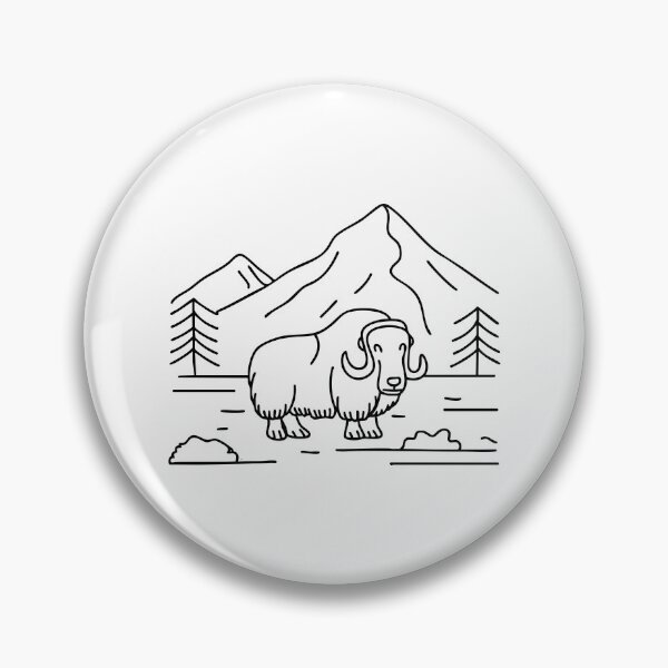 Item preview, A muskox standing in a snowy tundra, thick fur ruffled designed and sold by rasagamastore.