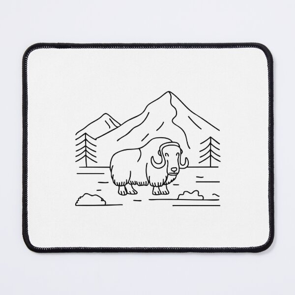 Item preview, A muskox standing in a snowy tundra, thick fur ruffled designed and sold by rasagamastore.