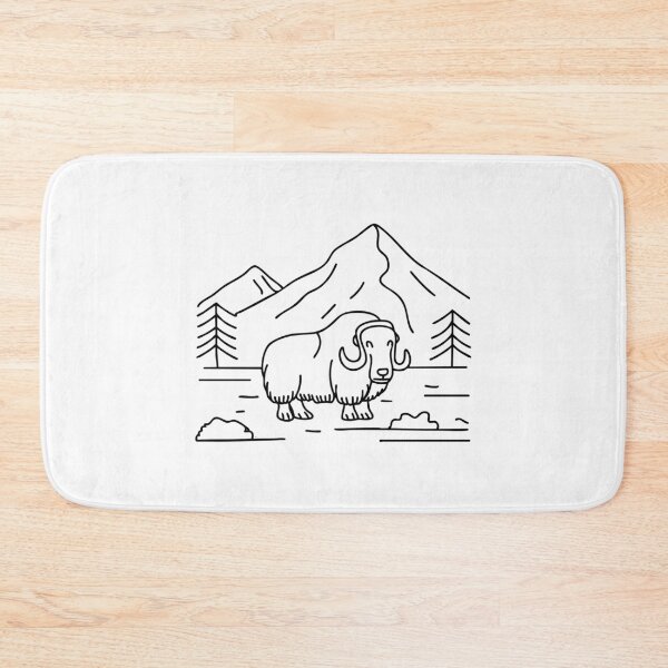 Item preview, A muskox standing in a snowy tundra, thick fur ruffled designed and sold by rasagamastore.