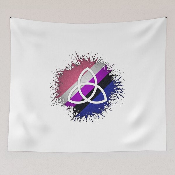 Item preview, Paint Splatter Gender Fluid Pride Flag Triquetra Symbol designed and sold by LiveLoudGraphic.