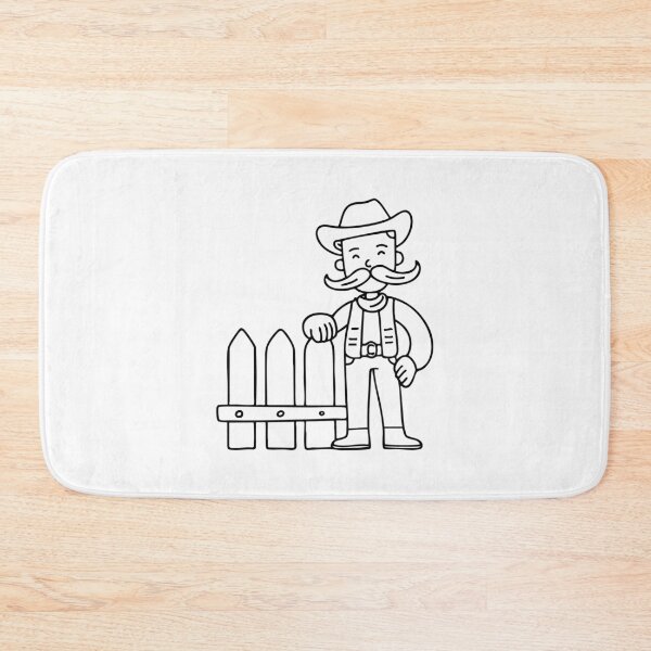 Item preview, A cowboy twirling his mustache while leaning on a fence designed and sold by rasagamastore.